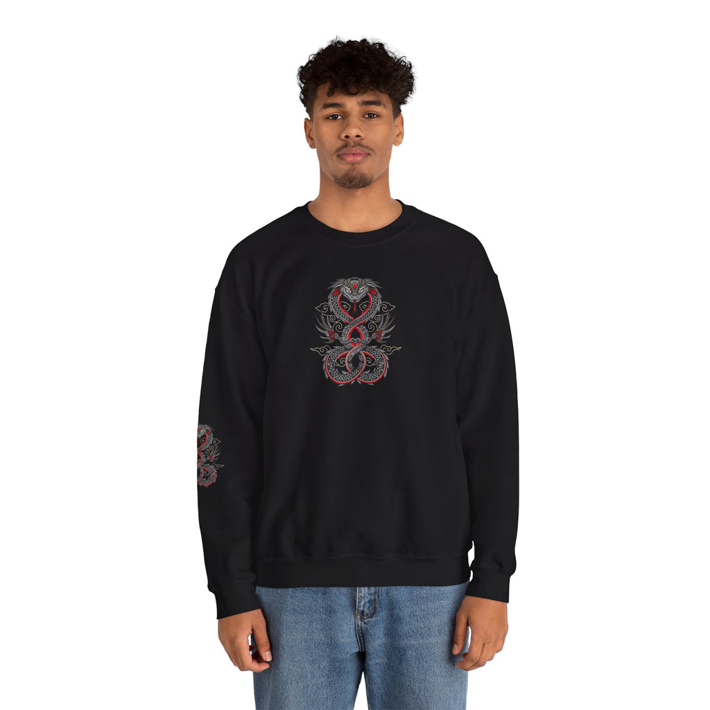Dragon Ouroboros Crewneck Sweatshirt Gothic Snake Infinity Design