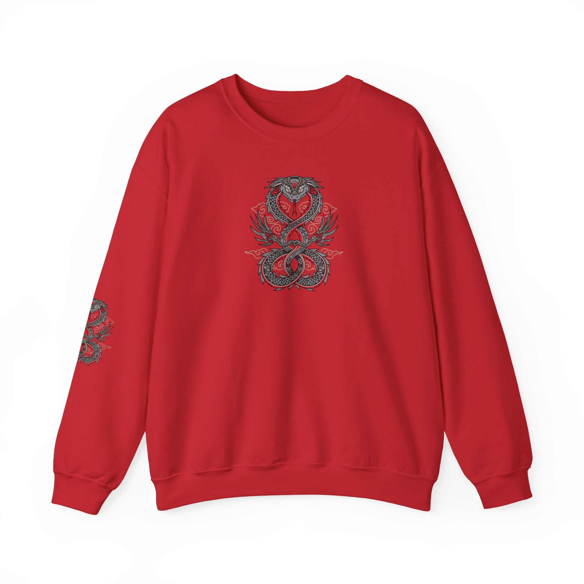Dragon Ouroboros Crewneck Sweatshirt Gothic Snake Infinity Design