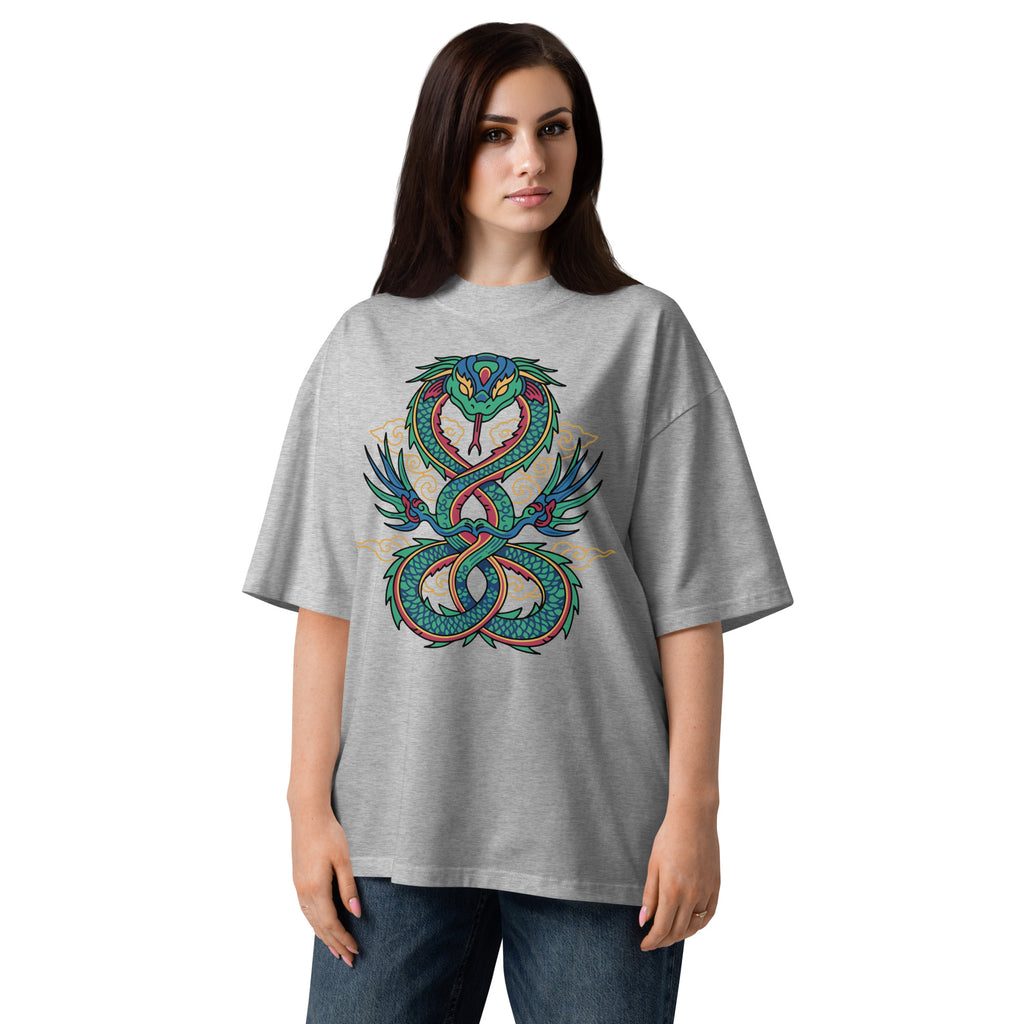 Unisex Organic Dragon Snake Oversized T-Shirt