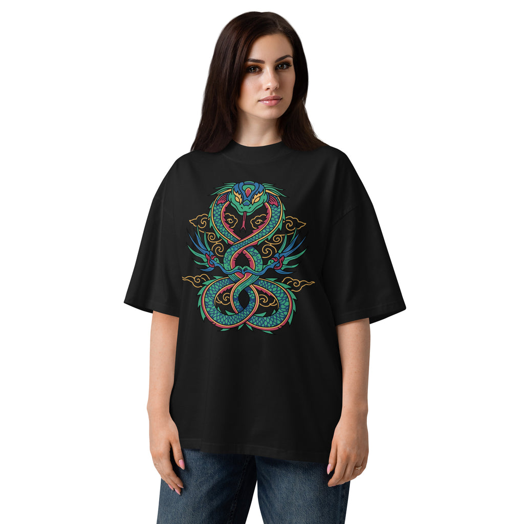 Unisex Organic Dragon Snake Oversized T-Shirt