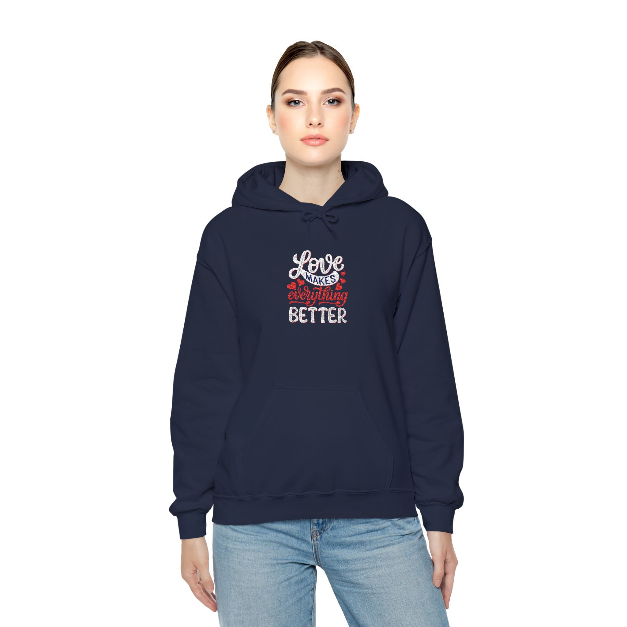 Hoodie Cottagecore Floral " Love Makes Everything Better" Graphic Hoodie