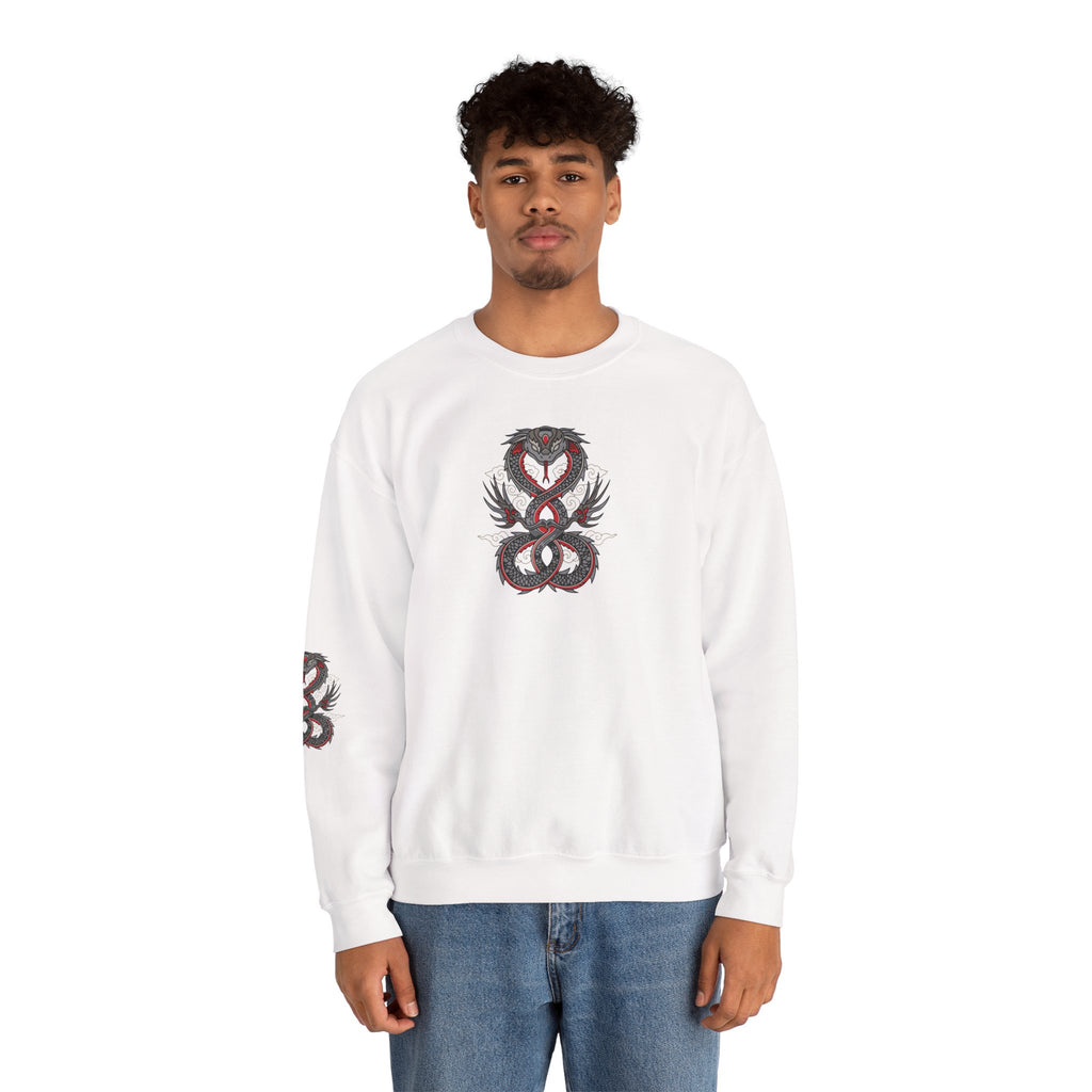 Dragon Ouroboros Crewneck Sweatshirt Gothic Snake Infinity Design