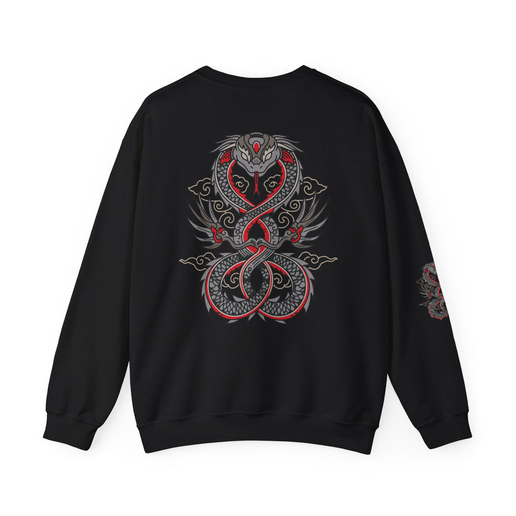 Dragon Ouroboros Crewneck Sweatshirt Gothic Snake Infinity Design