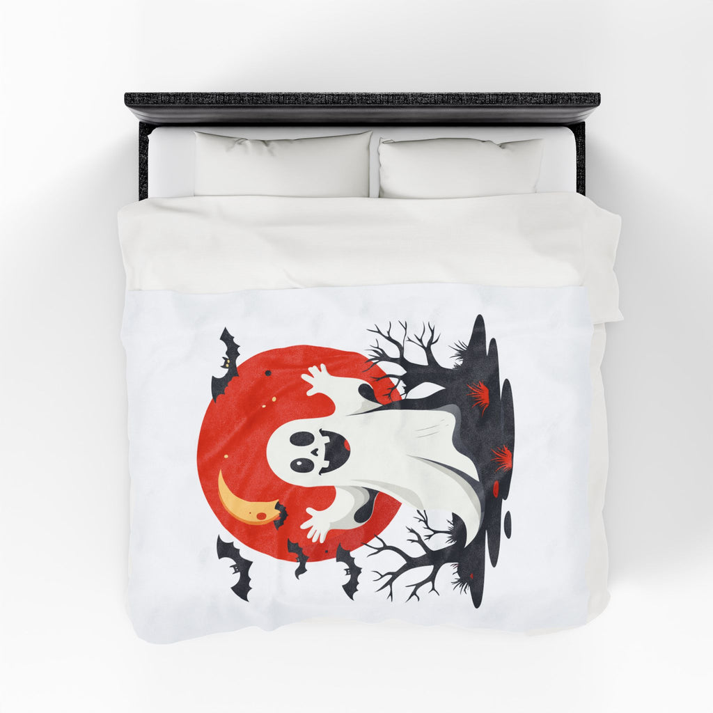 Bedding set with a ghost design on a white background