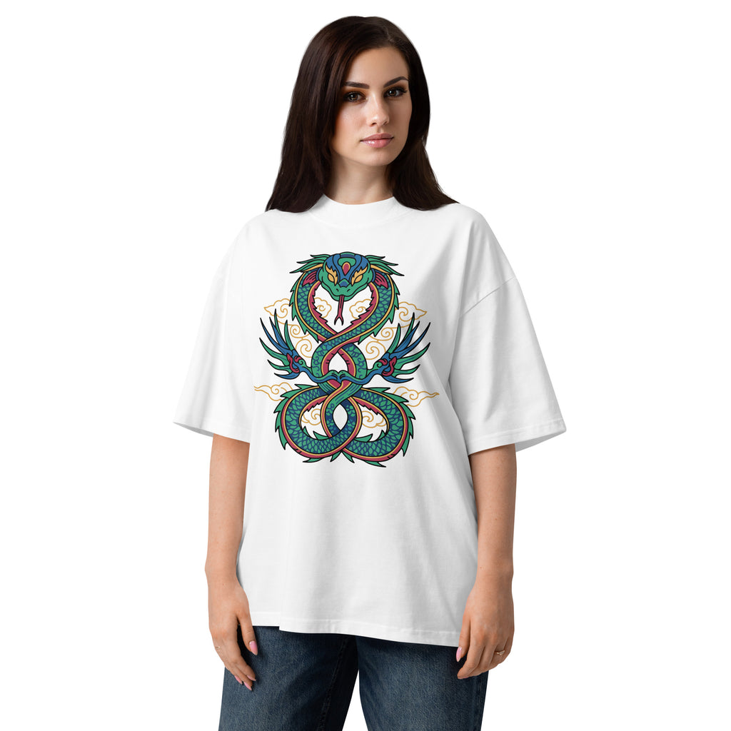 Unisex Organic Dragon Snake Oversized T-Shirt
