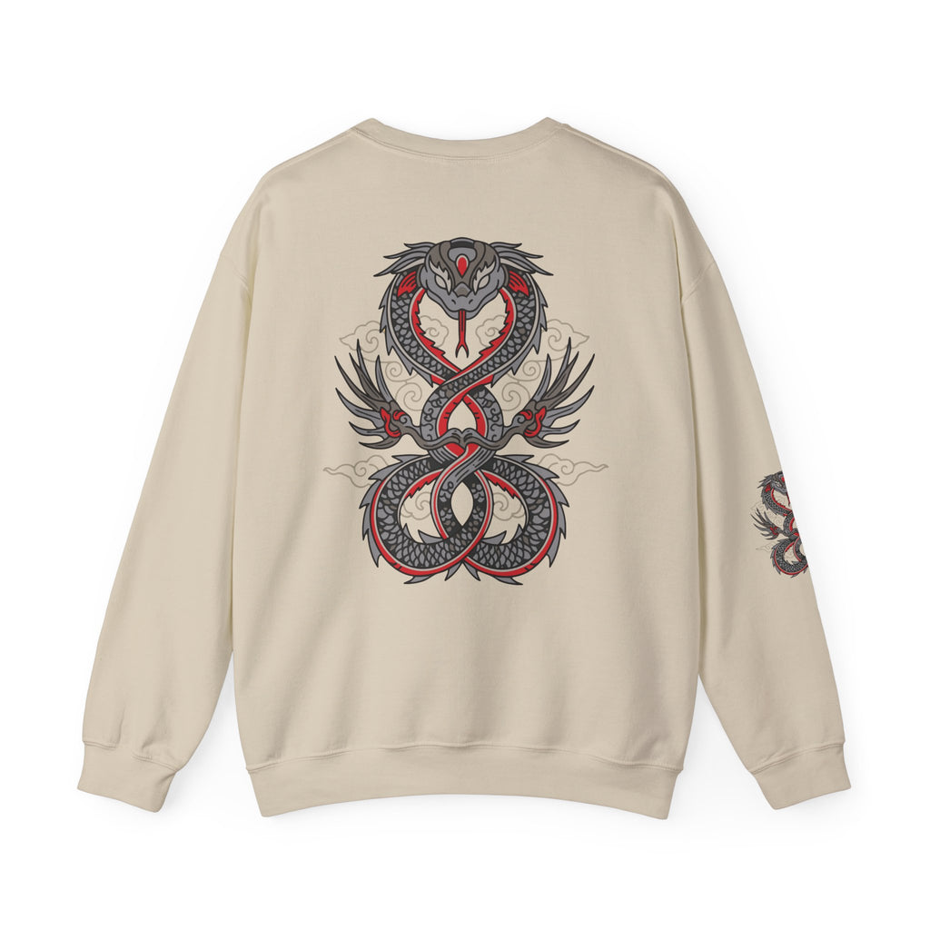 Dragon Ouroboros Crewneck Sweatshirt Gothic Snake Infinity Design
