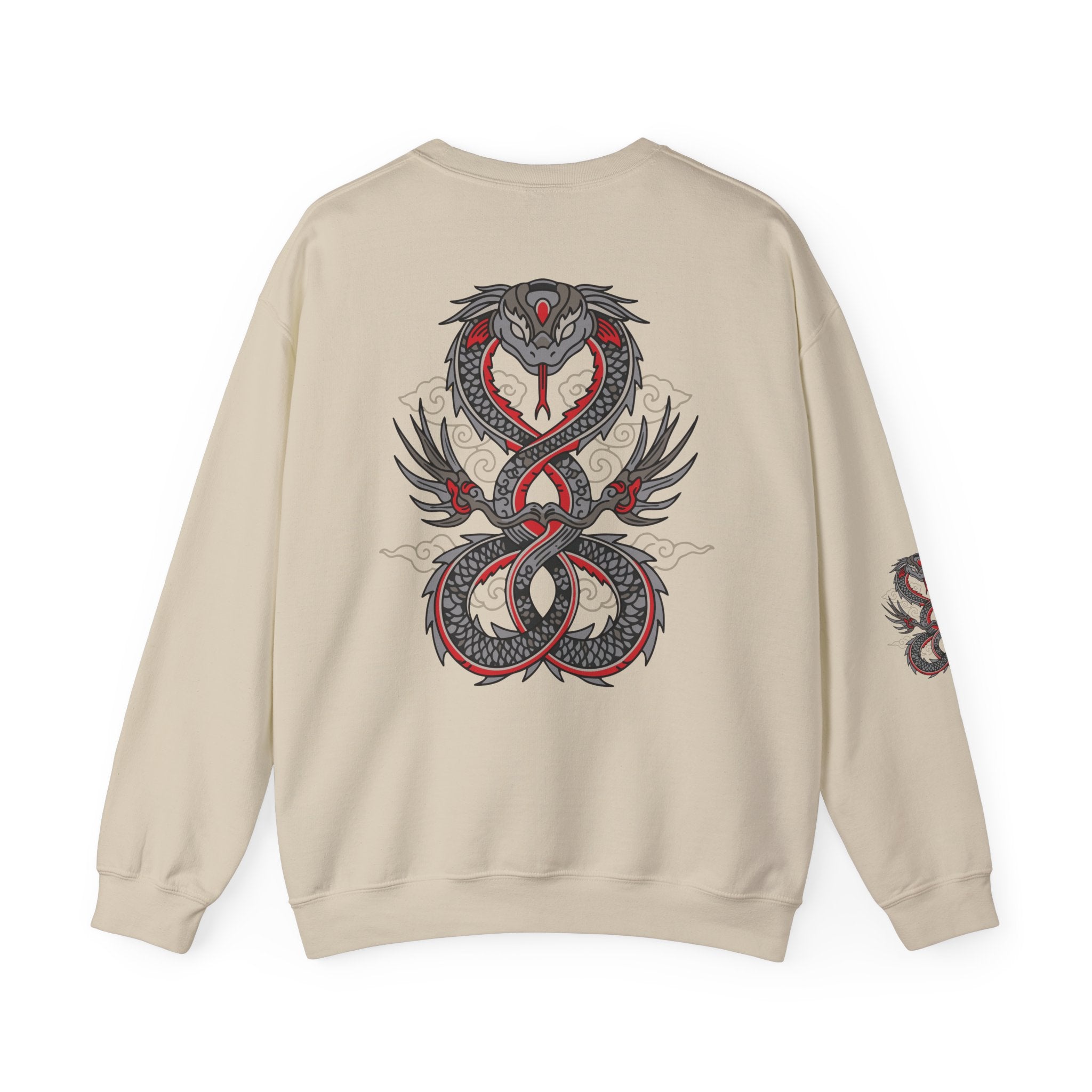 Dragon Ouroboros Crewneck Sweatshirt Gothic Snake Infinity Design