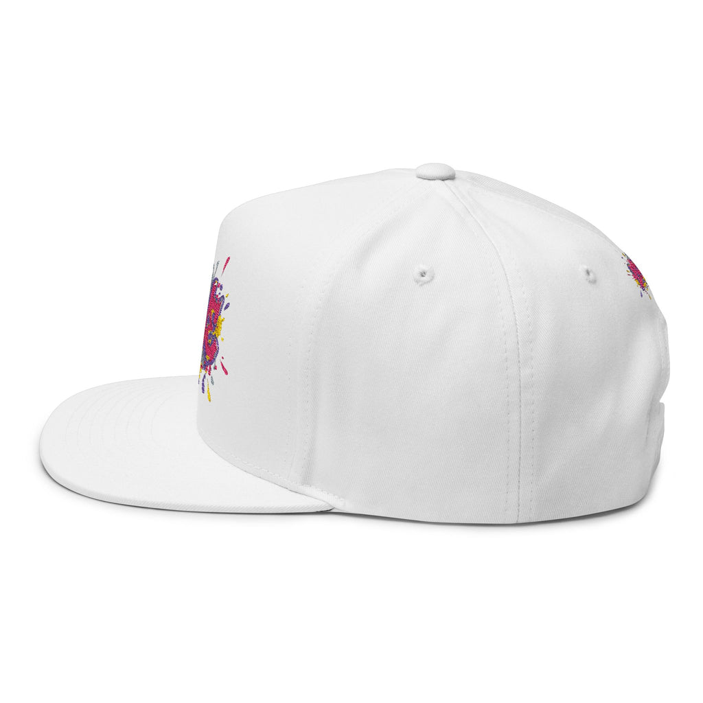 Flat Bill Cap Colorful Graffiti 'LOVE' Embroidered Snapback